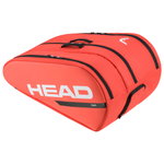 Head Tennis Racket Bag Tour Racquet Bag XL (Racket Bag, 3 Main Compartments) orange 12-pack